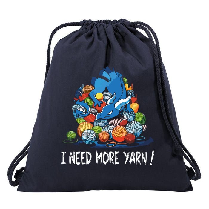 I Need More Yarn Dragon Drawstring Bag