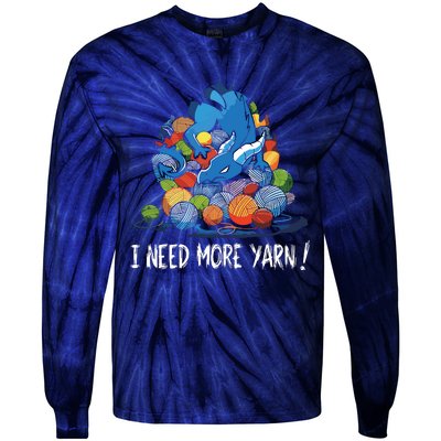 I Need More Yarn Dragon Tie-Dye Long Sleeve Shirt