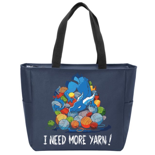 I Need More Yarn Dragon Zip Tote Bag