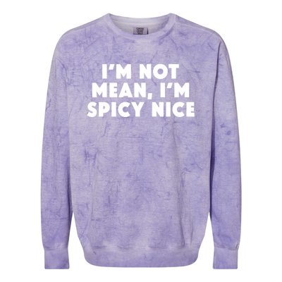 IM Not Mean IM Spicy Nice Funny Adult Humor Saying Colorblast Crewneck Sweatshirt