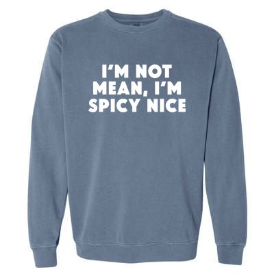 IM Not Mean IM Spicy Nice Funny Adult Humor Saying Garment-Dyed Sweatshirt