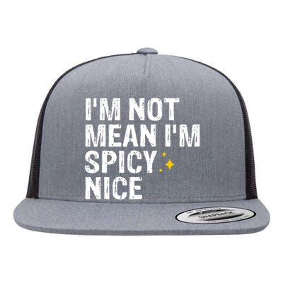 IM Not Mean IM Spicy Nice Funny Adult Humor Saying Flat Bill Trucker Hat