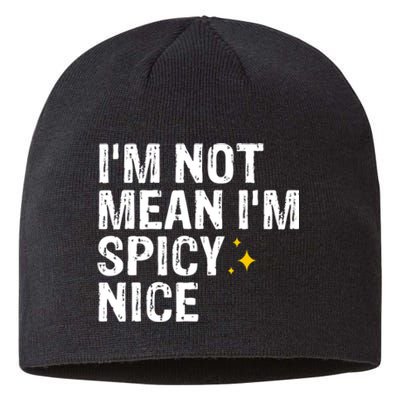 IM Not Mean IM Spicy Nice Funny Adult Humor Saying Sustainable Beanie