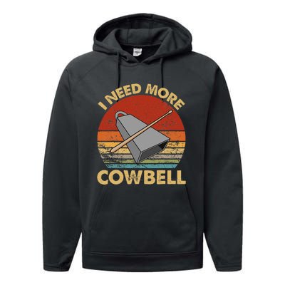 I Need More Cowbell Funny Drummer Lover Humorous Performance Fleece Hoodie