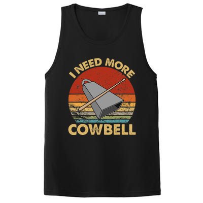 I Need More Cowbell Funny Drummer Lover Humorous PosiCharge Competitor Tank