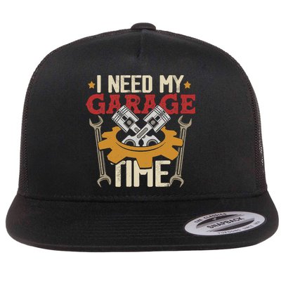 I Need My Garage Time Car Garage Auto Mechanic Car Lover Flatbill Hat