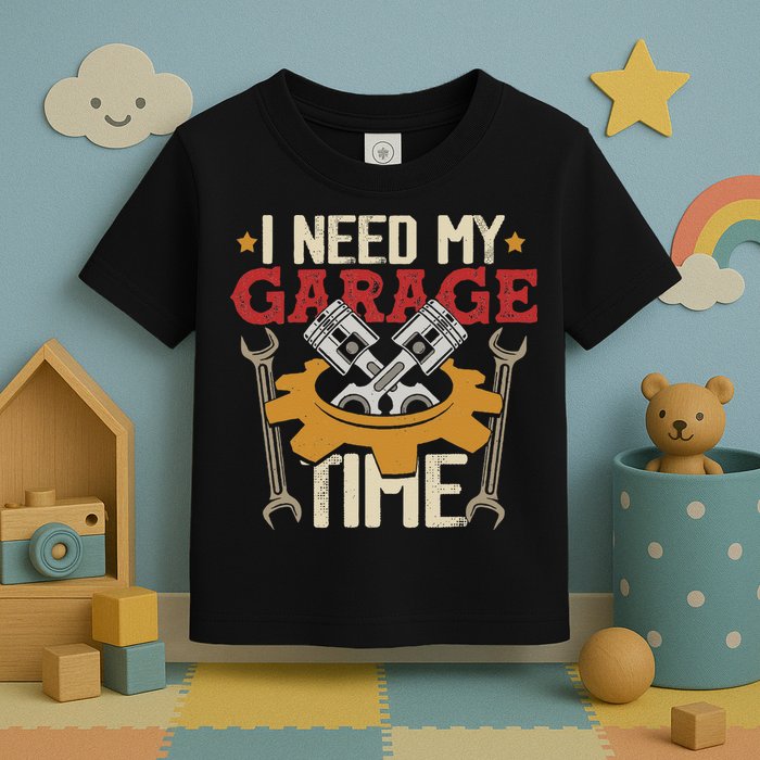 I Need My Garage Time Car Garage Auto Mechanic Car Lover Toddler T-Shirt