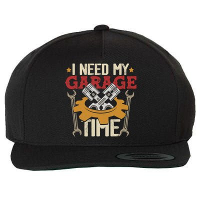 I Need My Garage Time Car Garage Auto Mechanic Car Lover Wool Snapback Cap