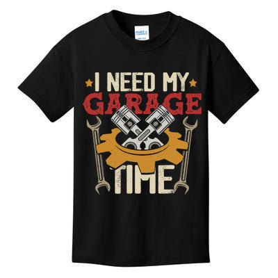 I Need My Garage Time Car Garage Auto Mechanic Car Lover Kids T-Shirt