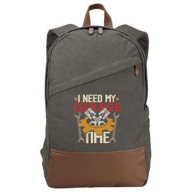 I Need My Garage Time Car Garage Auto Mechanic Car Lover Cotton Canvas Backpack