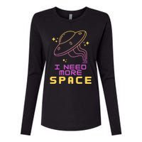 I Need More Space Funny UFO Alien Abduction Roswell Believe Womens Cotton Relaxed Long Sleeve T-Shirt