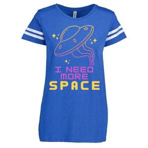 I Need More Space Funny UFO Alien Abduction Roswell Believe Enza Ladies Jersey Football T-Shirt