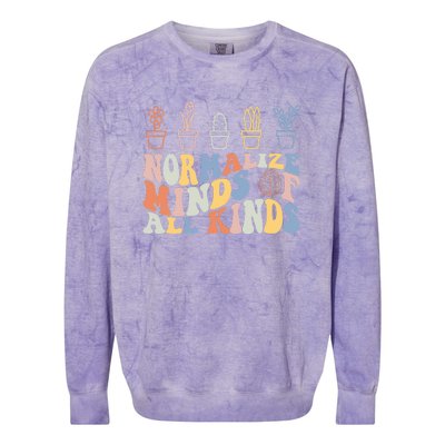 Inclusion Normalize Minds Of All Kinds Autism Awareness Colorblast Crewneck Sweatshirt