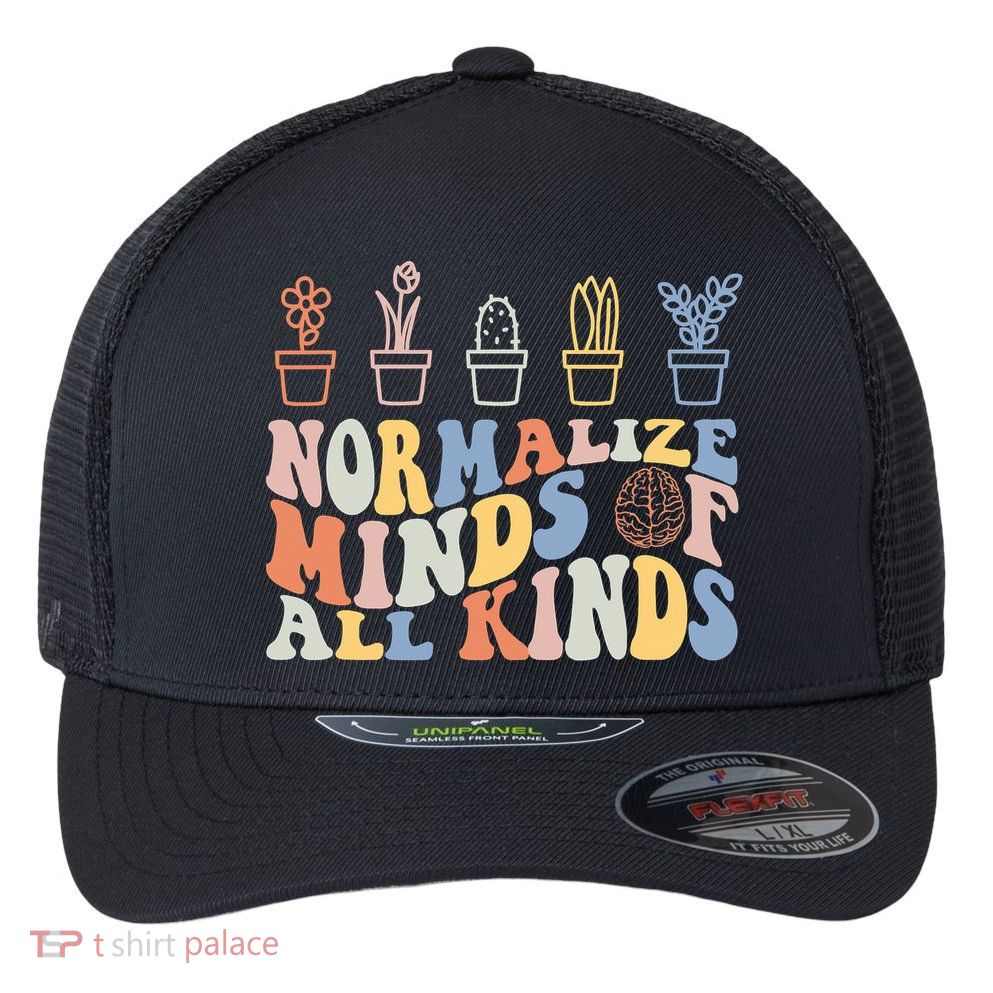Inclusion Normalize Minds Of All Kinds Autism Awareness Flexfit Unipanel Trucker Cap