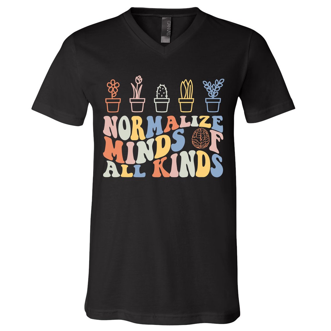 Inclusion Normalize Minds Of All Kinds Autism Awareness V-Neck T-Shirt