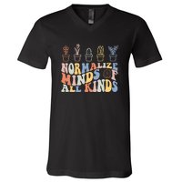 Inclusion Normalize Minds Of All Kinds Autism Awareness V-Neck T-Shirt