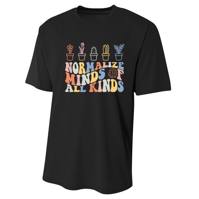 Inclusion Normalize Minds Of All Kinds Autism Awareness Performance Sprint T-Shirt