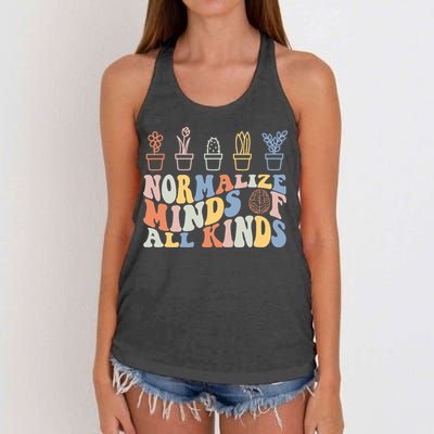 Inclusion Normalize Minds Of All Kinds Autism Awareness Women's Knotted Racerback Tank
