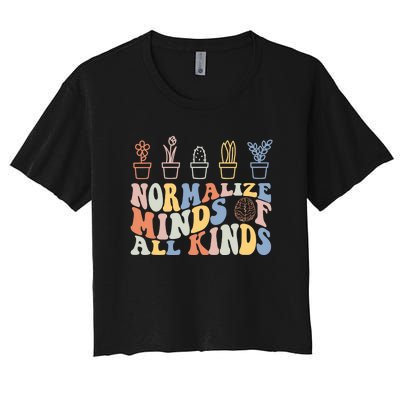 Inclusion Normalize Minds Of All Kinds Autism Awareness Women's Crop Top Tee