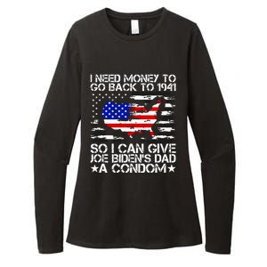 I Need Money To Go Back To 1941 Funny Joe Biden On Back Womens CVC Long Sleeve Shirt