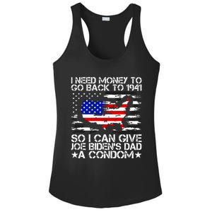 I Need Money To Go Back To 1941 Funny Joe Biden On Back Ladies PosiCharge Competitor Racerback Tank