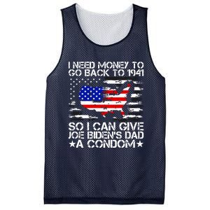 I Need Money To Go Back To 1941 Funny Joe Biden On Back Mesh Reversible Basketball Jersey Tank