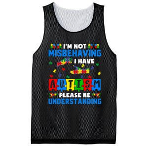 I'm Not Misbehaving I Have Autism Awareness Autistic Mesh Reversible Basketball Jersey Tank