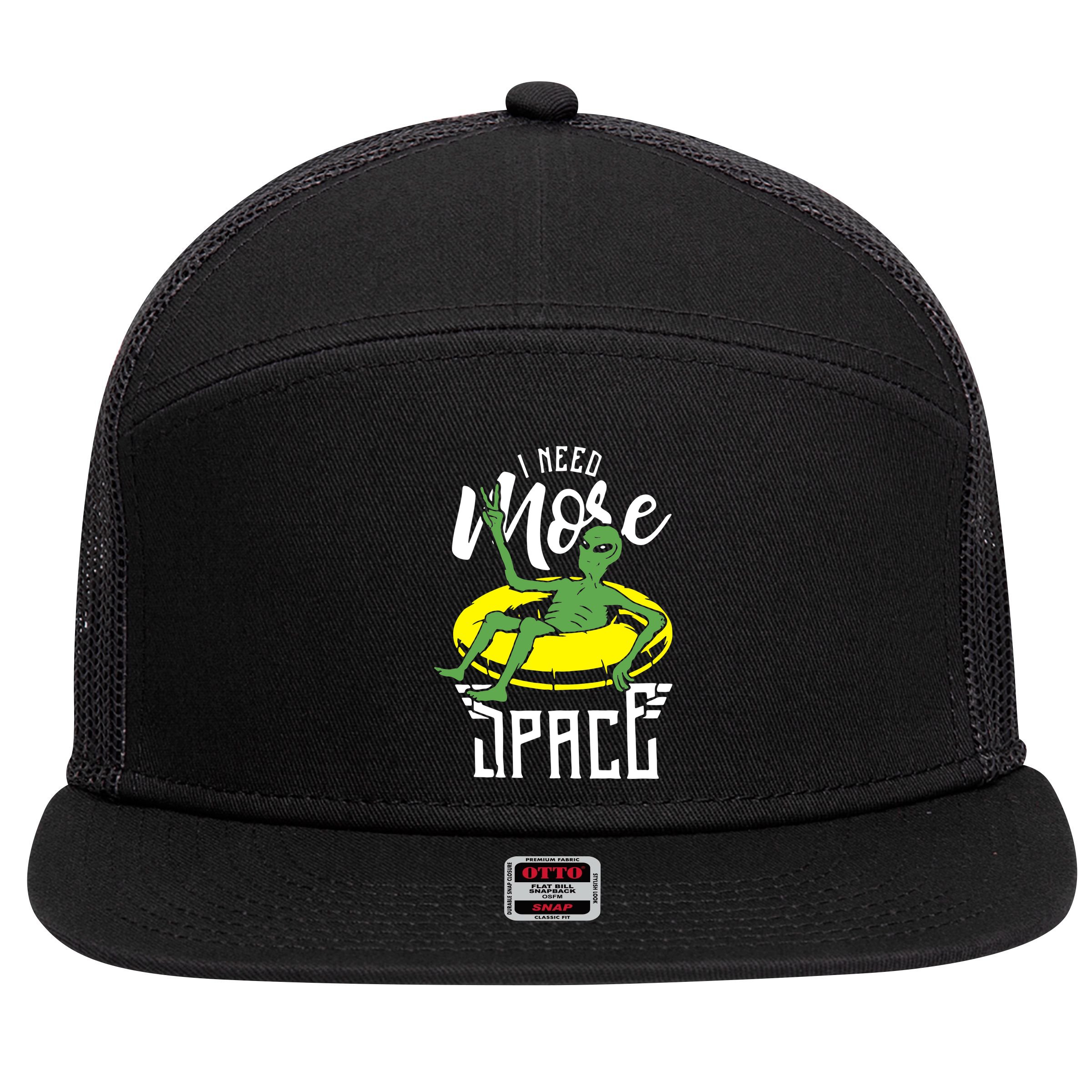 I Need More Space 7 Panel Mesh Trucker Snapback Hat