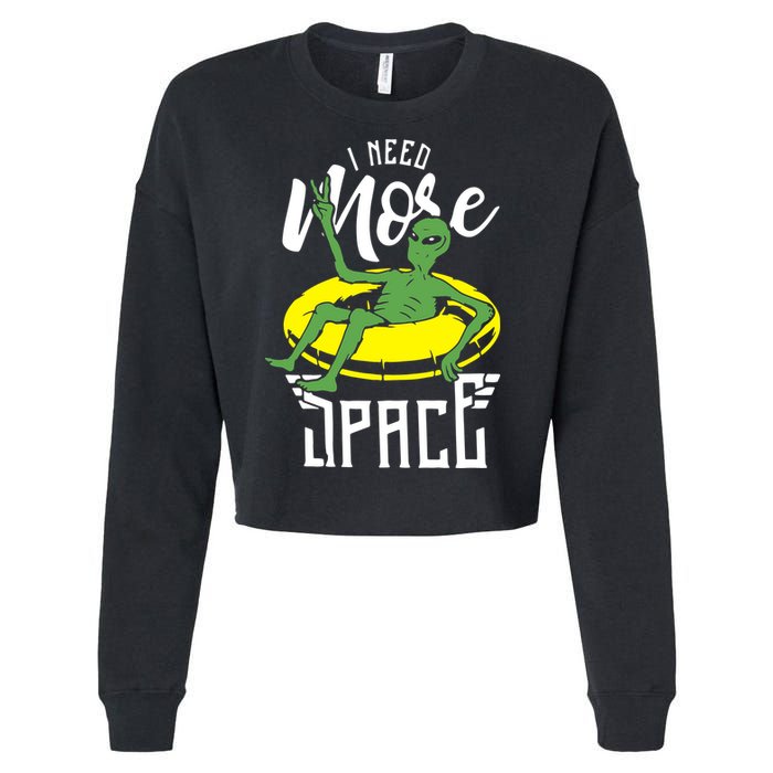 I Need More Space Cropped Pullover Crew