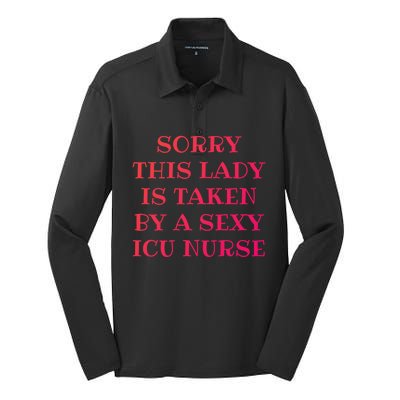 Icu Nurse Nursing Rn Valentines Day Gift Silk Touch Performance Long Sleeve Polo