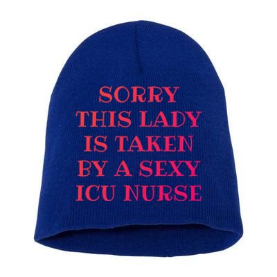 Icu Nurse Nursing Rn Valentines Day Gift Short Acrylic Beanie