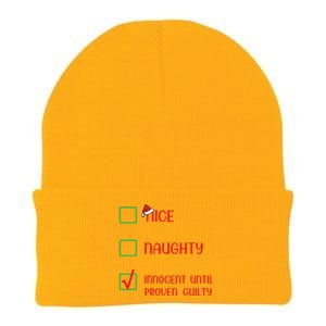 Innocent Naughty Nice Innocent Until Proven Guilty Gift Knit Cap Winter Beanie