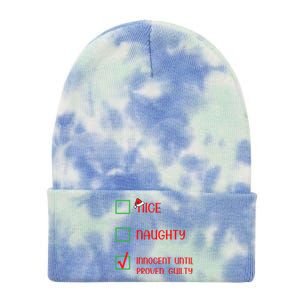 Innocent Naughty Nice Innocent Until Proven Guilty Gift Tie Dye 12in Knit Beanie