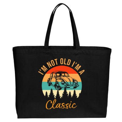 IM Not Old IM Classic Car Retro Cotton Canvas Jumbo Tote