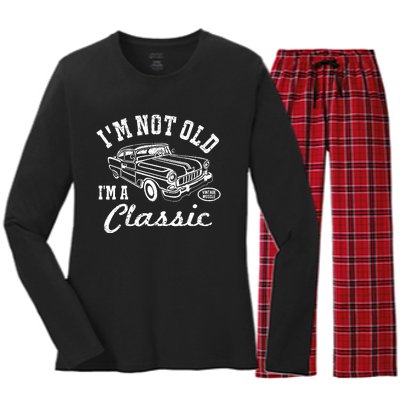 I'm Not Old I'm Classic Funny Graphic Car-s & Wo Women's Long Sleeve Flannel Pajama Set 