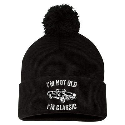 I'm not old I'm classic Vintage Classic car lover Pom Pom 12in Knit Beanie