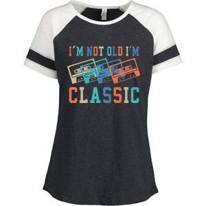 I'm Not Old Im Classic Grandpa Dad Birthday Gifts Rock Music Enza Ladies Jersey Colorblock Tee