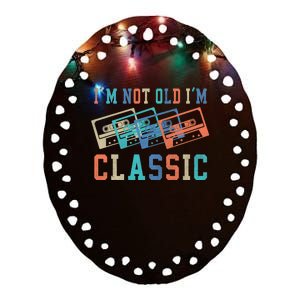 I'm Not Old Im Classic Grandpa Dad Birthday Gifts Rock Music Ceramic Oval Ornament