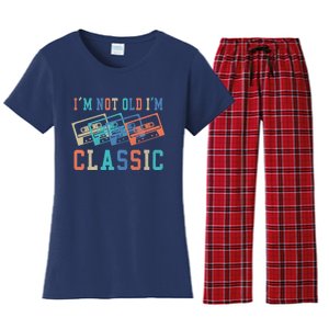 I'm Not Old Im Classic Grandpa Dad Birthday Gifts Rock Music Women's Flannel Pajama Set