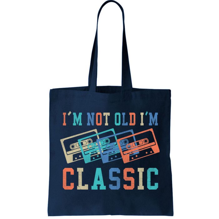 I'm Not Old Im Classic Grandpa Dad Birthday Gifts Rock Music Tote Bag