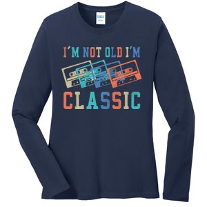 I'm Not Old Im Classic Grandpa Dad Birthday Gifts Rock Music Ladies Long Sleeve Shirt