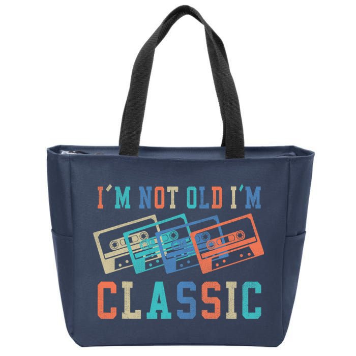 I'm Not Old Im Classic Grandpa Dad Birthday Gifts Rock Music Zip Tote Bag