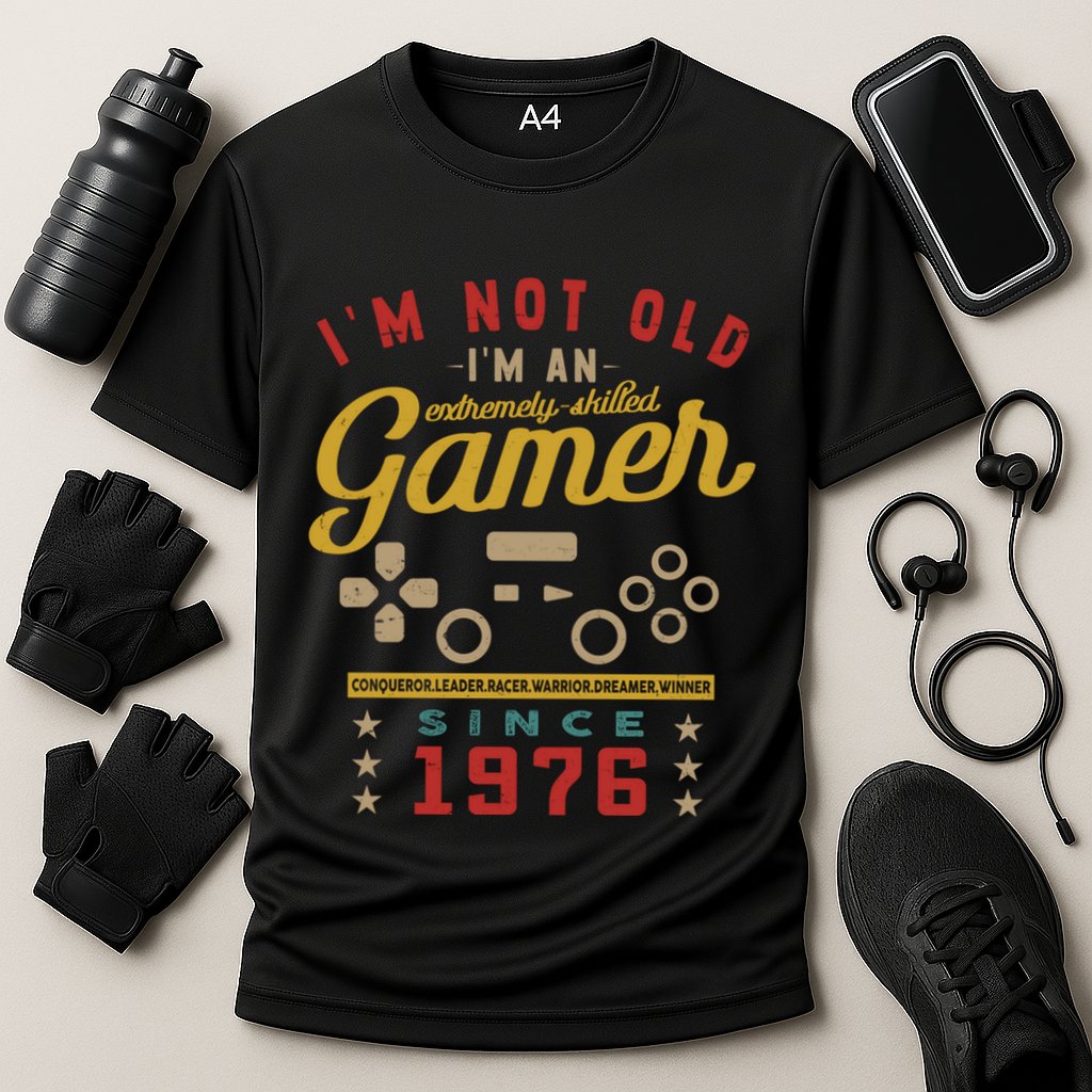 IM Not Old IM A Skilled Gamer 1976 Videogame Gaming Funny Gift Cooling Performance Crew T-Shirt