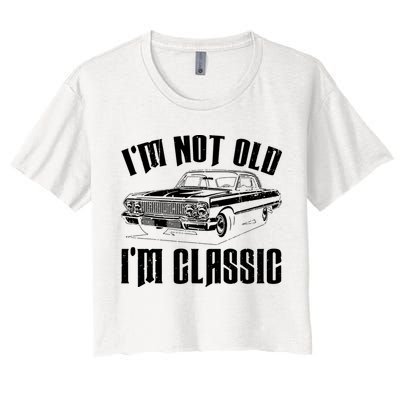I'm Not Old I'm Classic Funny Car Quote Retro Vintage Car Crop Top