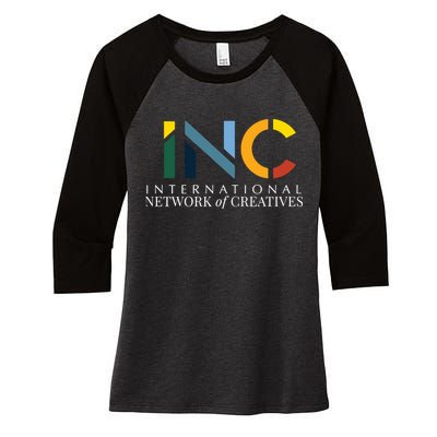 International Network Of Creatives Premium Women's Tri-Blend 3/4-Sleeve Raglan Shirt