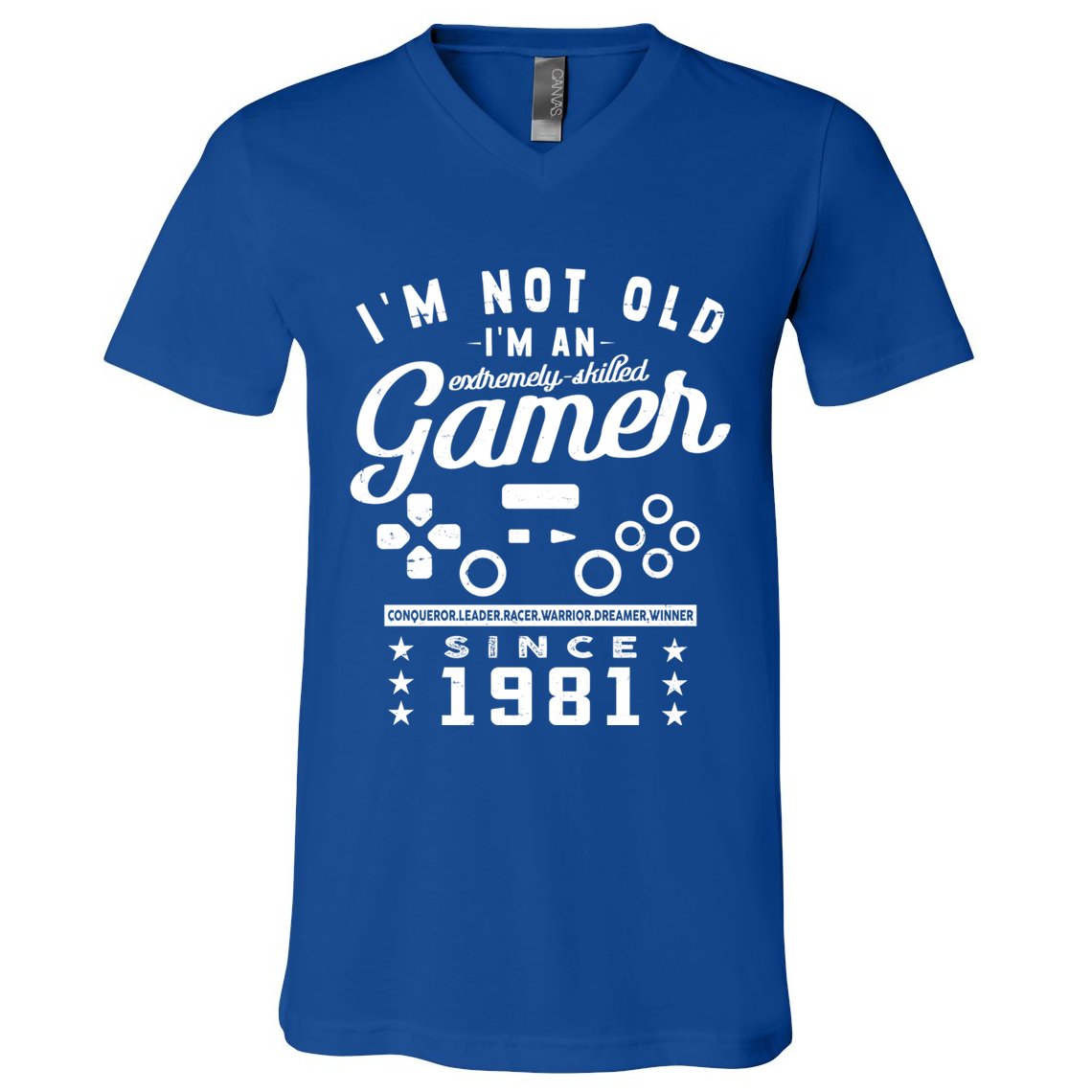 IM Not Old IM A Skilled Gamer 1981 Videogame Gaming Gift V-Neck T-Shirt