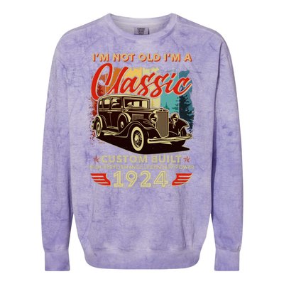 100th Birthday Im Not Old Im A Classic 1924 Custom Built Colorblast Crewneck Sweatshirt