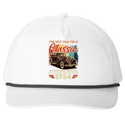 100th Birthday Im Not Old Im A Classic 1924 Custom Built Snapback Five-Panel Rope Hat