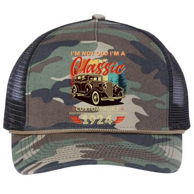 100th Birthday Im Not Old Im A Classic 1924 Custom Built Retro Rope Trucker Hat Cap