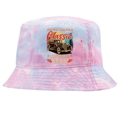 100th Birthday Im Not Old Im A Classic 1924 Custom Built Tie-Dyed Bucket Hat